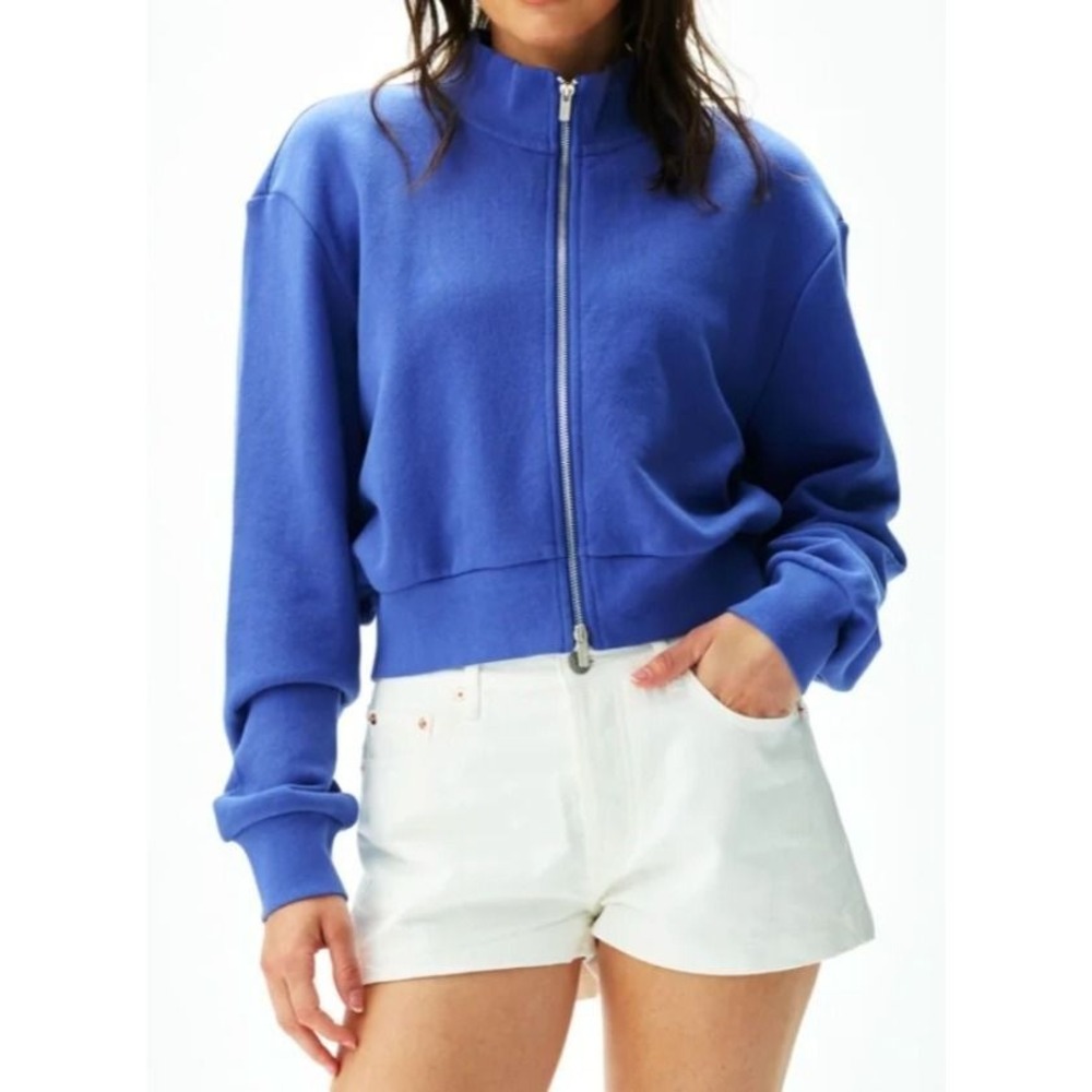 Parke Zip Up Mockneck in Drift Cropped Jacket S/M